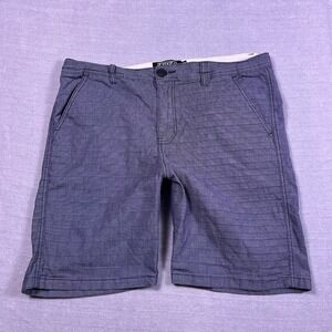 Ezekiel Chino Stretch Mid Rise Walk Shorts Mens 34 Blue Gray Cotton Blend